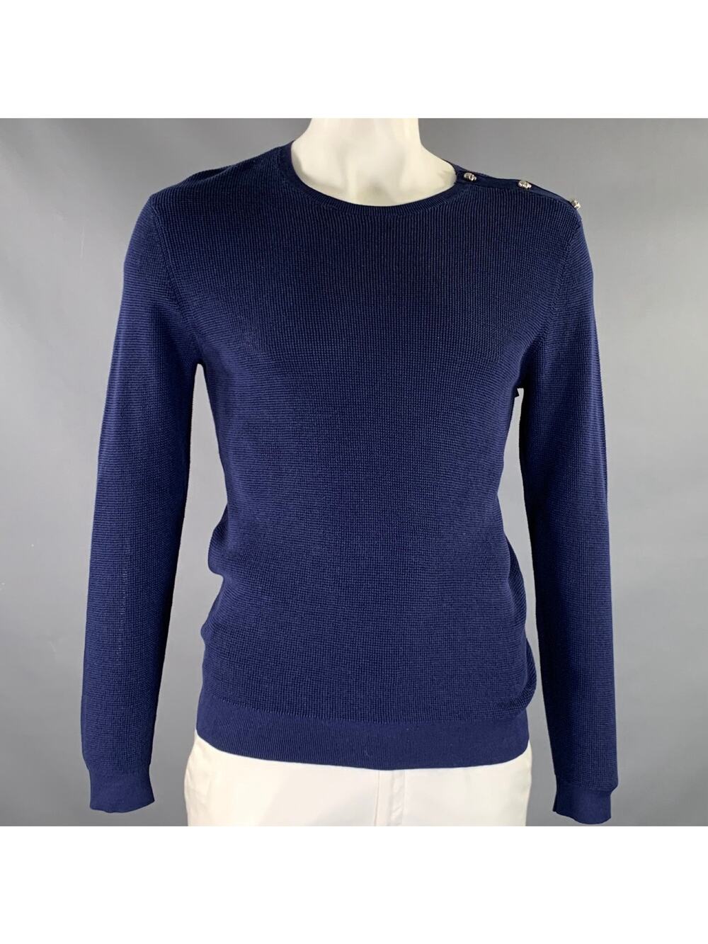 THE KOOPLES Size L Navy Cotton Pullover Sweater